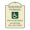 Signmission Reserved Parking Van Accessible Violators Will Fined Heavy-Gauge Alum Sign, 24" x 18", TG-1824-23000 A-DES-TG-1824-23000 - alternate 1